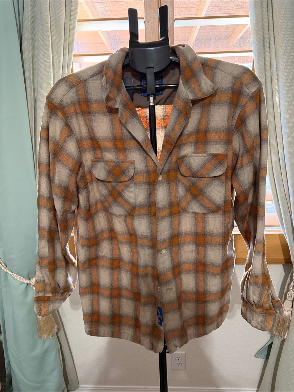 Pendleton Plaid Board Shirt in Gray and Orange